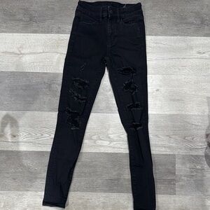 Women's Black Distressed Jeans